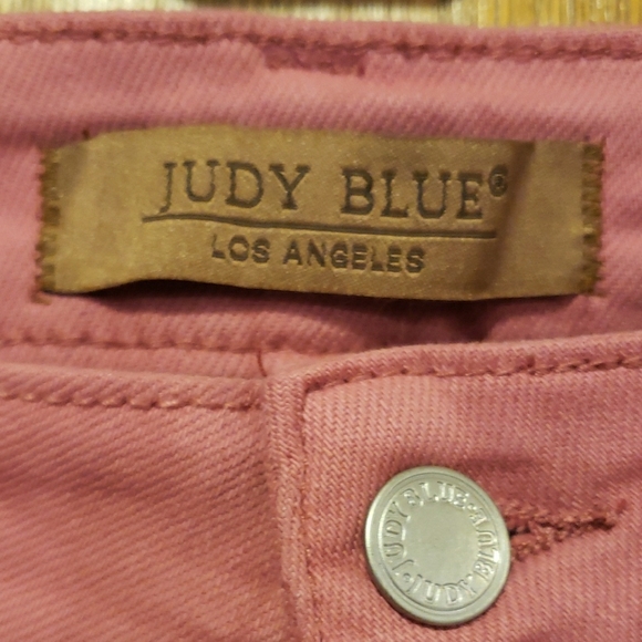 Judy Blue Pink Granny Square Denim Jeans 14W - Picture 2 of 6